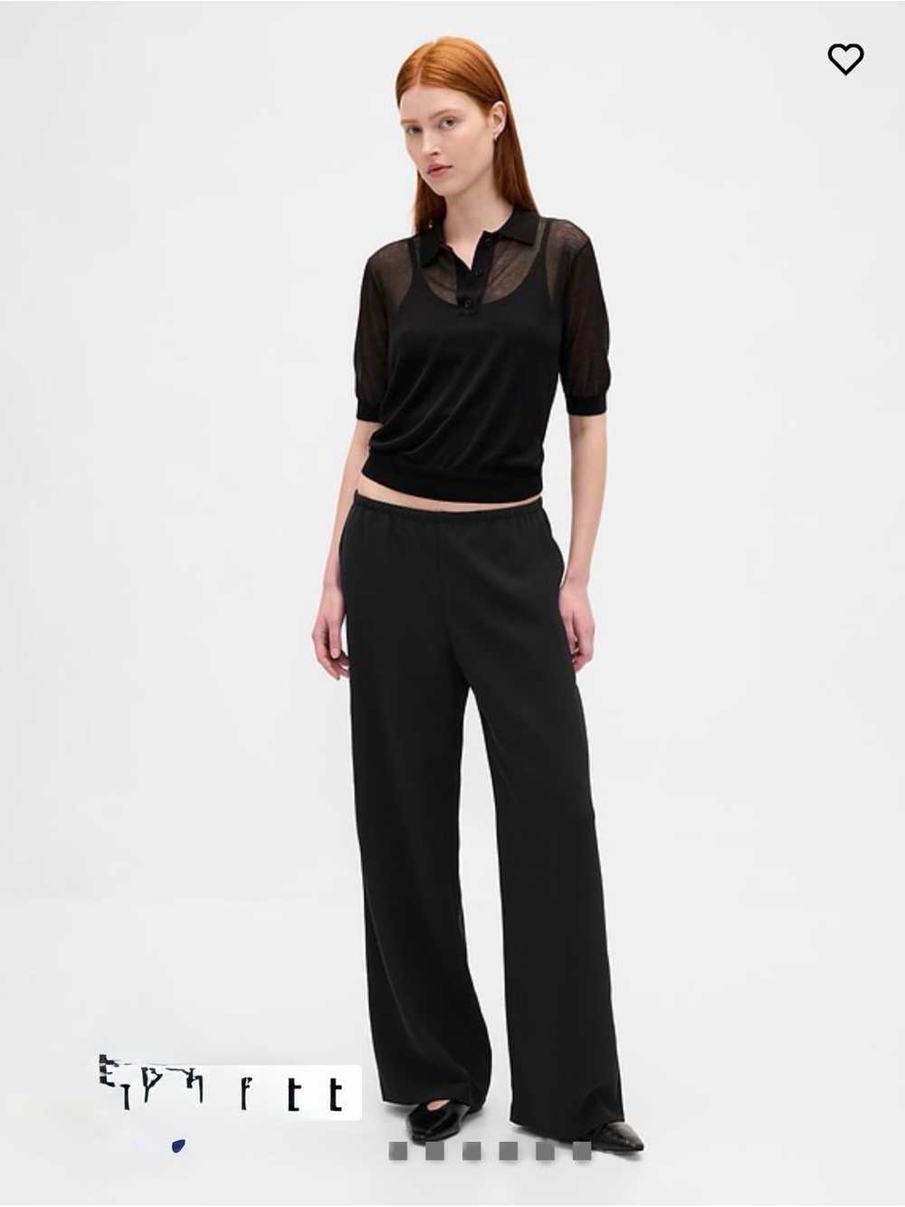 GAP Black Wide-Leg Pull-On Pants